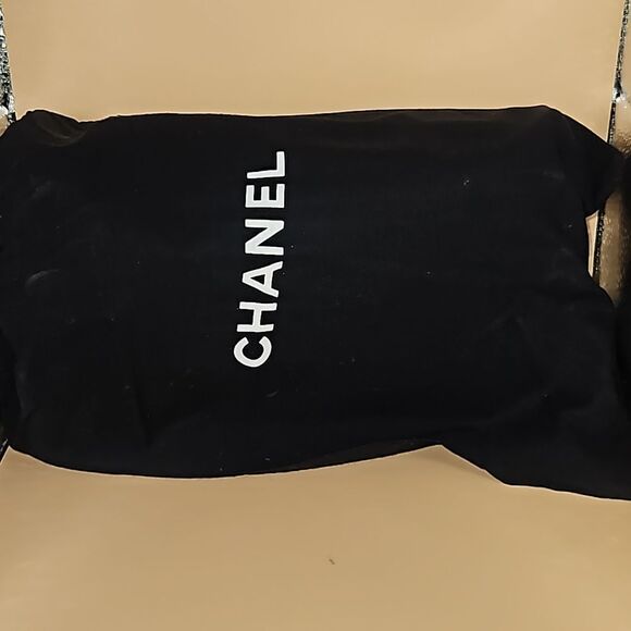 CHANEL Lambskin Chevron Wallet On Chain WOC Black w/ Dust Bag - Picture 10 of 11